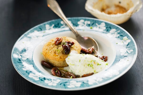 Mandelkaka med mascarponeglass