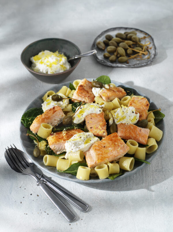 Halstrad lax med citronricotta