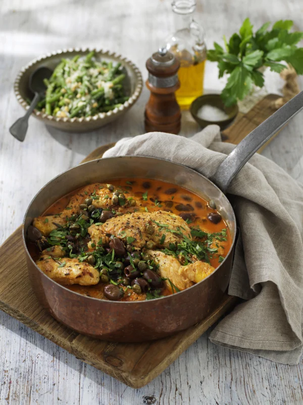 Kyckling med kapris och oliver