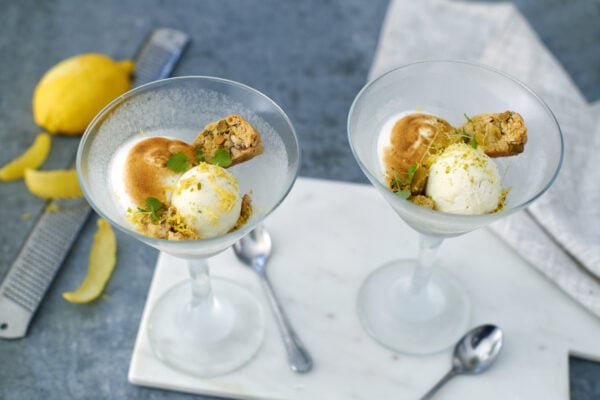 Limoncellosorbet med italiensk maräng