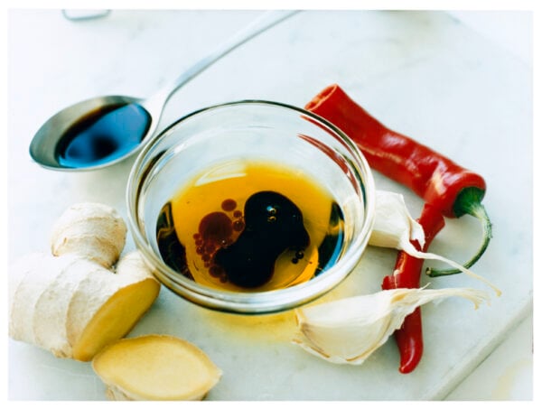 Vinägrett med chili, soja, ingefära och vitlök