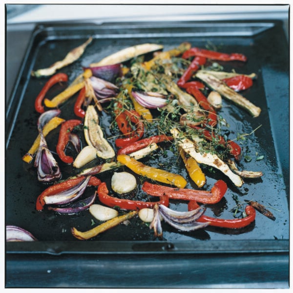 Ugnsrostade grönsaker med balsamvinägrett