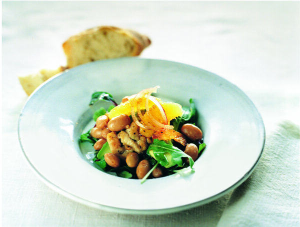 Ljummen bön- och kycklingsallad