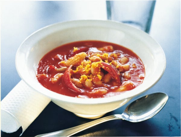 Tomat- och bönsoppa med apelsin