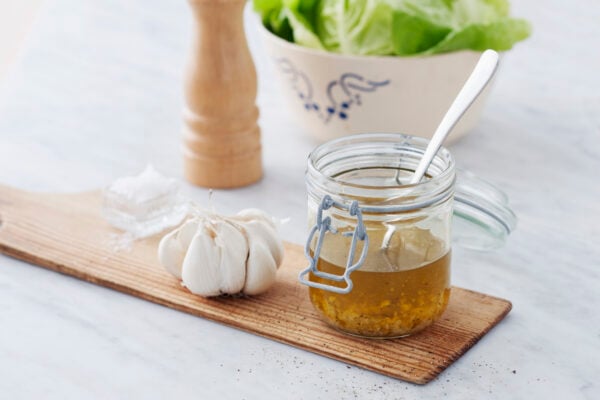 Vinägrett med rostad vitlök