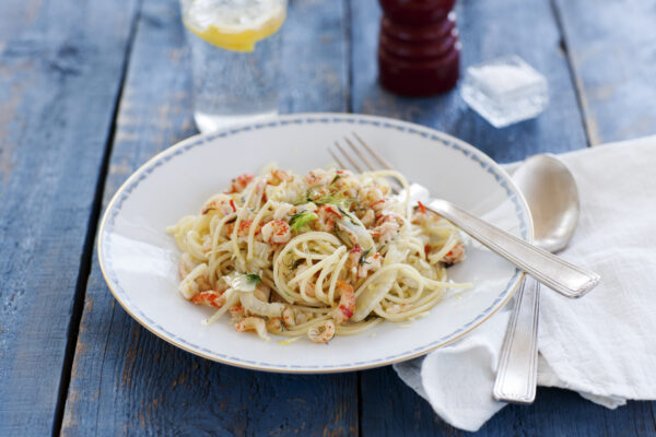 Spaghetti med fänkål och kräftor