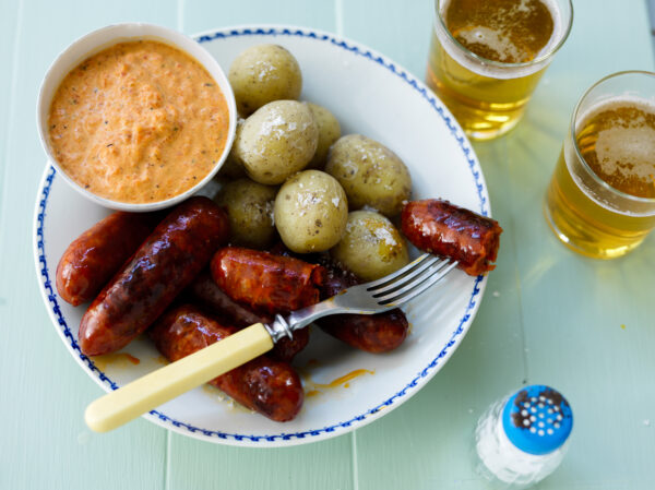 Grillad chorizo fresco med paprikasås
