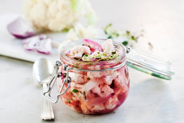 Rosévinägerpicklad blomkål