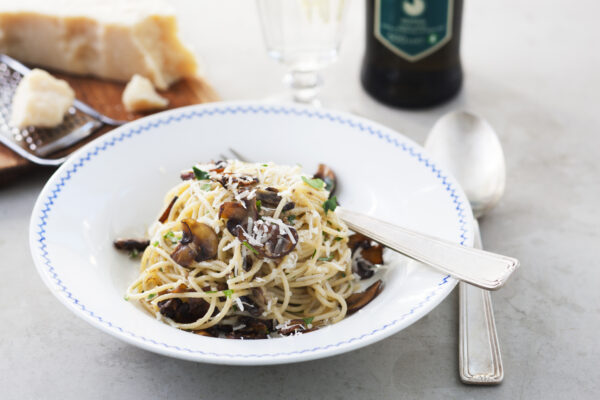 Spaghetti med svamp och tryffelcrème