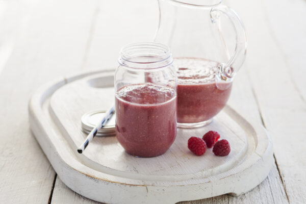 Hallonsmoothie med sojabönor