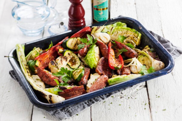 Mixed grill med mycket grönt