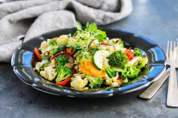 Varma grönsaker med äppelcidervinäger