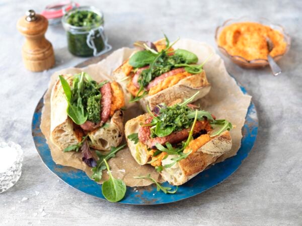 Choripan med romesco och chimichurri