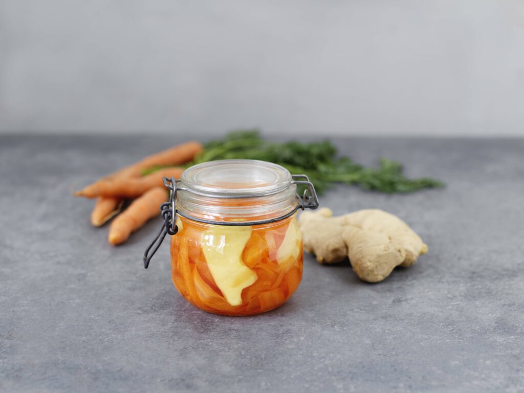 Picklade morötter och ingefära