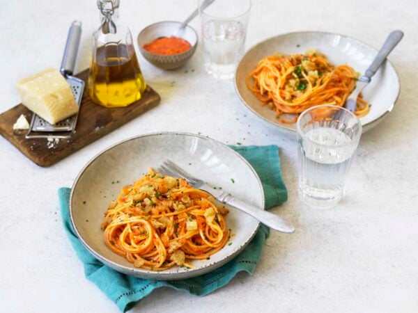 Spaghetti med Paprikapesto Piccante