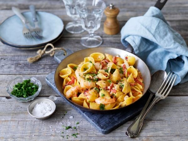 Pasta Vongoloni med skaldjur och mascarpone