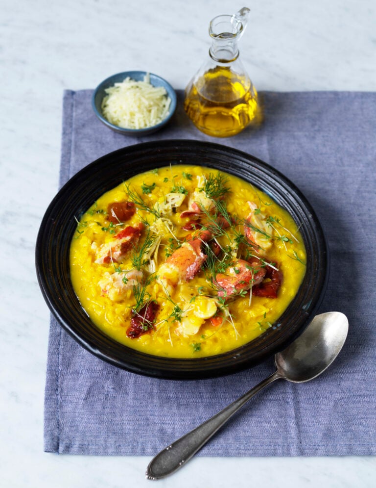 Risotto Milanese med prosecco och hummer Recept Zeta