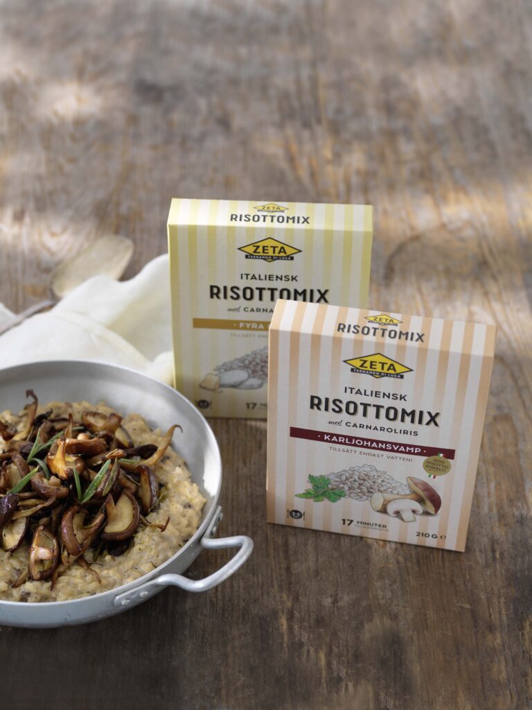 Risottomix KarlJohansvamp med knaperstekt ostronskivling Recept Zeta