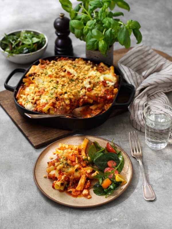 Pastagratäng med frasigt täcke