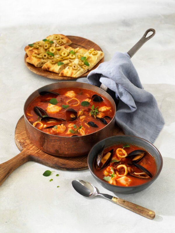 Fisk- och skaldjurssoppa från Toscana