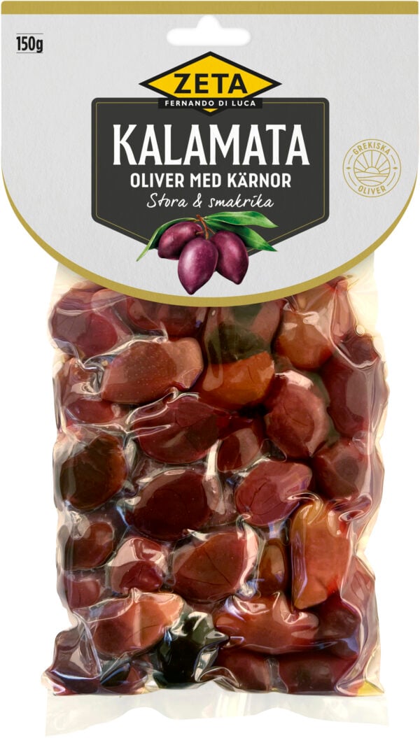 Kalamataoliver med kärnor vakuum