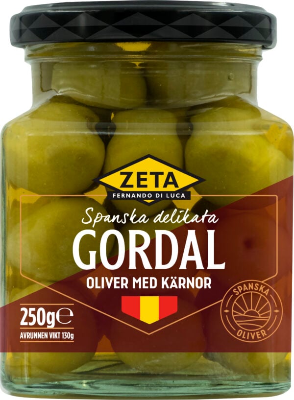 Gordal-oliver med kärna