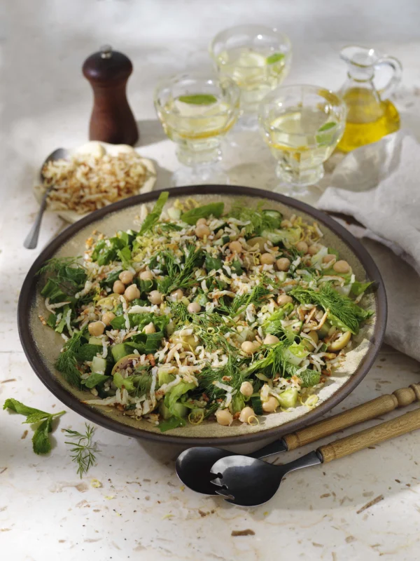 Gurksallad med halloumikrisp