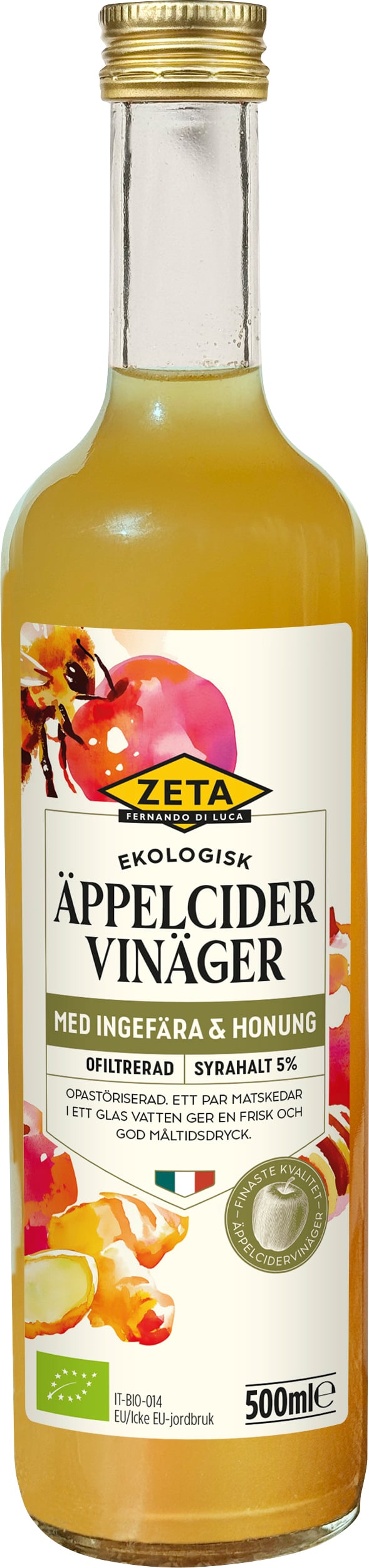 Äppelcidervinäger med ingefära och honung
