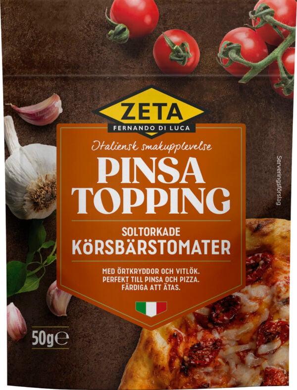 Pinsatopping körsbärstomater soltorkade