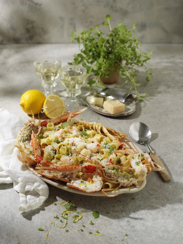 Havskräftspasta med Mezze Maniche
