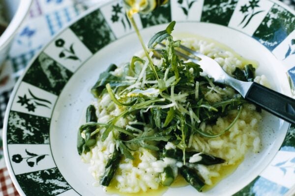 Risotto med rucola och sparris