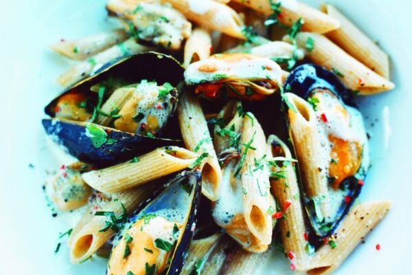 Pasta Penne Rigate med blåmusslor
