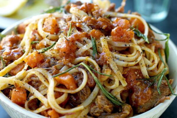 Pasta Linguine med köttragu