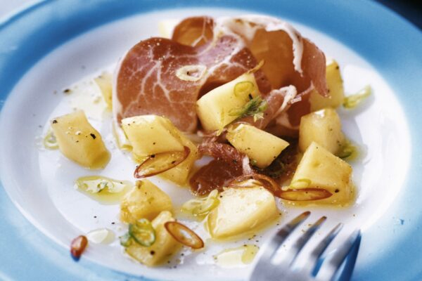 Melon med prosciutto, chili och citron