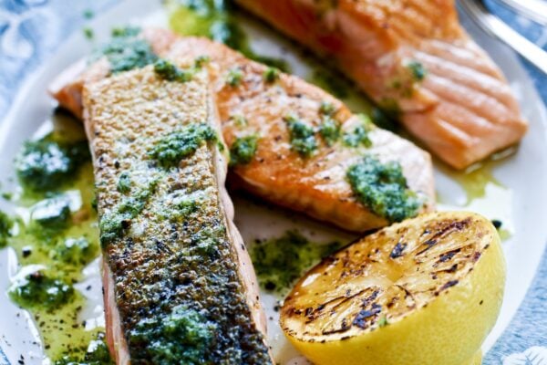 Snabbgravad lax med parmesansås