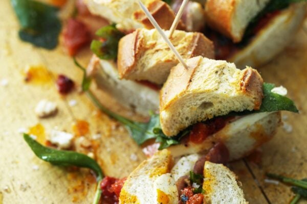 Baguette med mozzarella och prosciutto