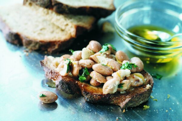 Bruschetta med borlottibönor och citron
