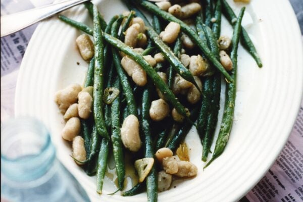 Haricots verts med bönor och vitlök
