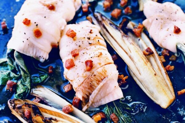 Spättafiléer med pancetta och salvia