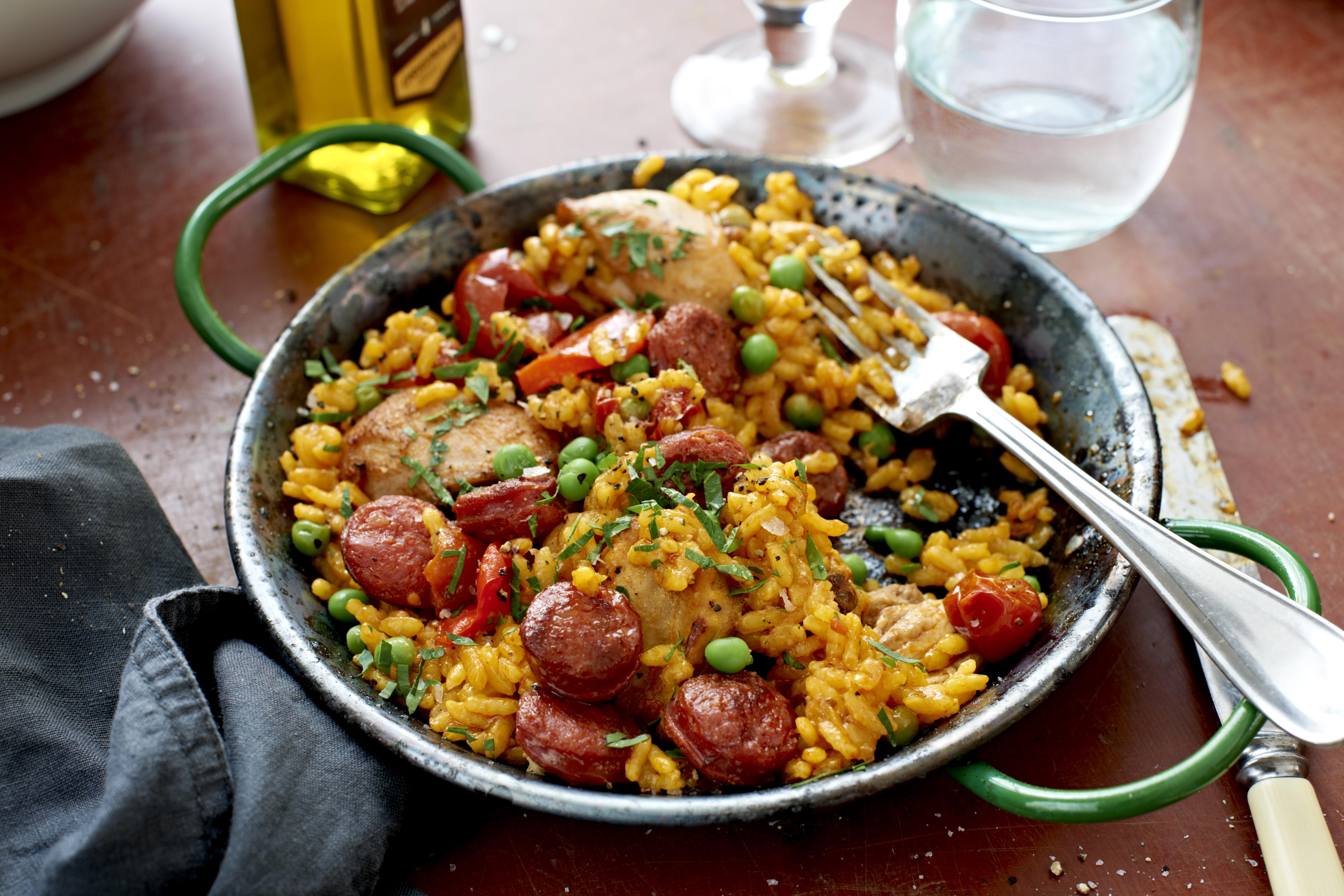 Paella med chorizo och kyckling Recept Zeta
